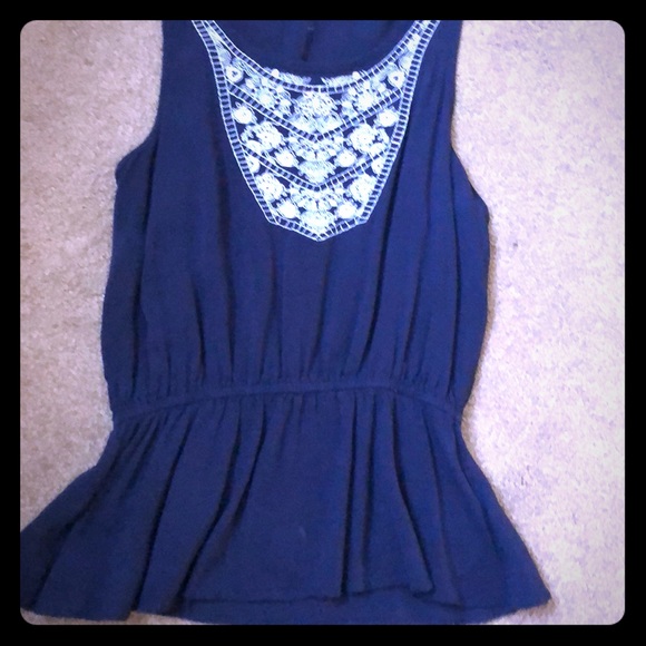 Navy Blue sleeveless tank top - Picture 3 of 4